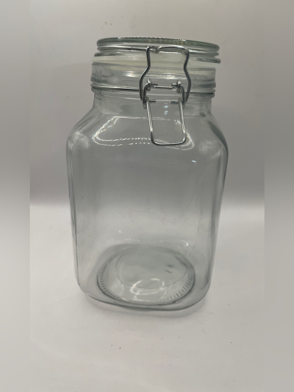 Glass Airtight Storage Jar with Clamp Lid - Clear